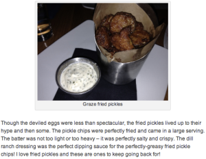 Graze pickles review from 12/31/13