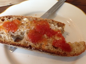Hazelnut Cafe bread, tomato marmalade